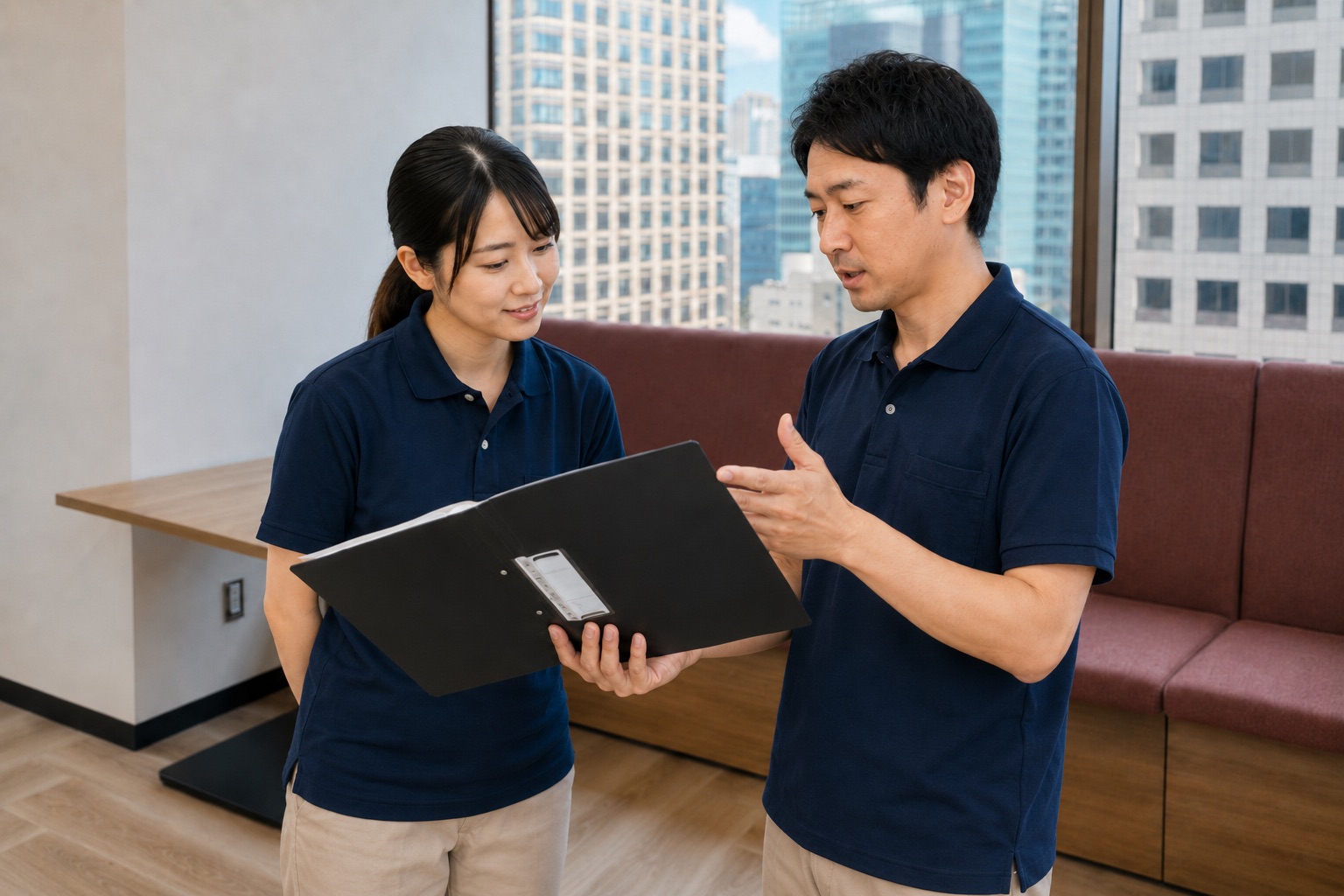 利用者について話し合うスタッフ